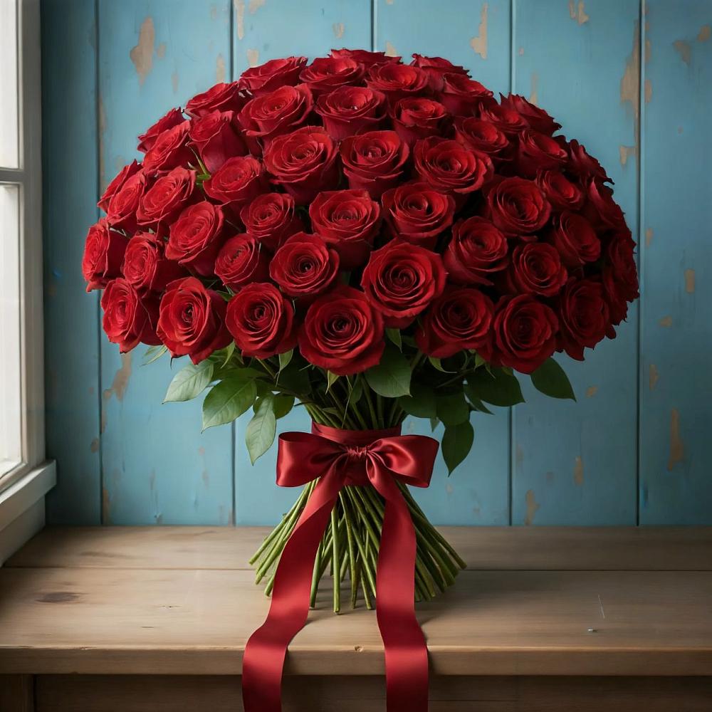 Букет Красные розы Блэк Меджик в Путилково