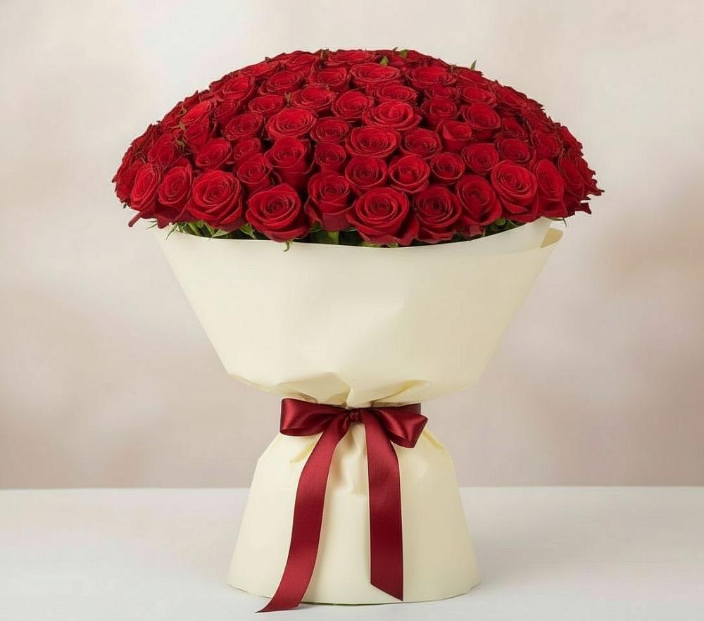 Букет 101 Красная роза Милано в Путилково