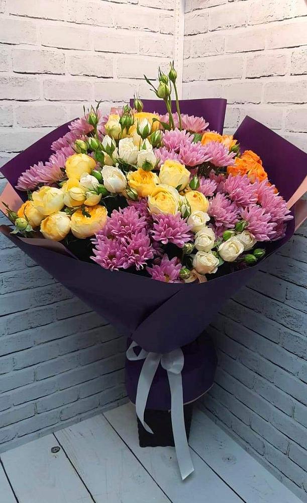 Букет цветов из: Хризантемы и Розы в Путилково