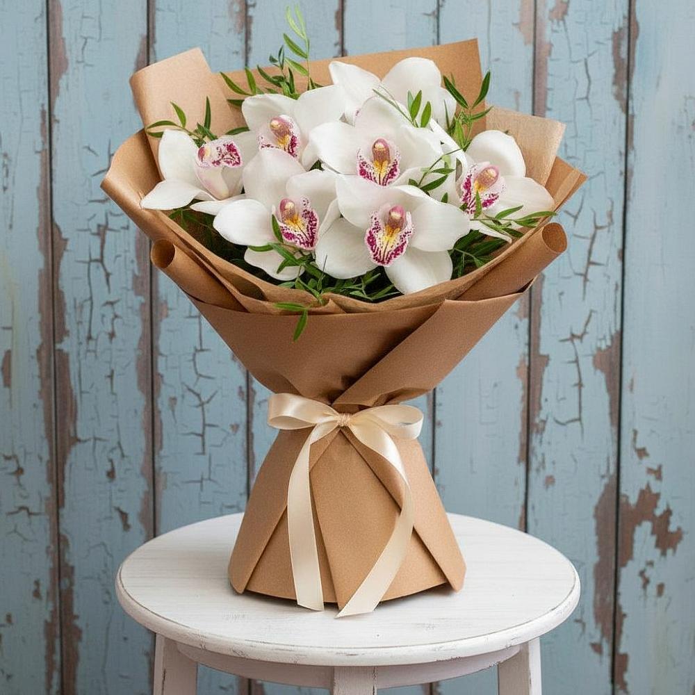 Букет цветов из: Орхидеи и Розы в Путилково
