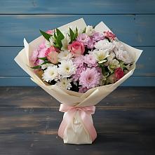 Букет цветов из:  Хризантемы, Альстромерии и Розы в Путилково