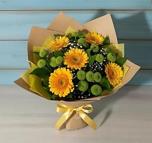 Букет цветов из:  Герберы и Хризантемы в Путилково