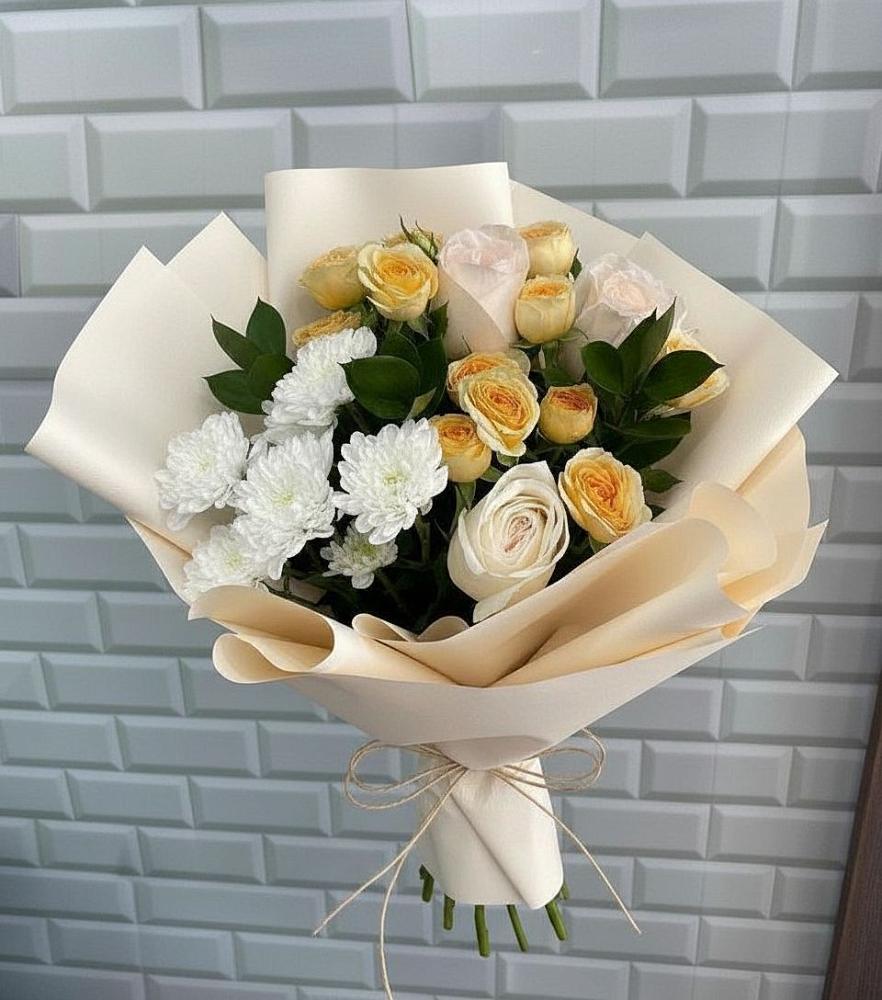Букет цветов из: Розы и Хризантемы в Путилково