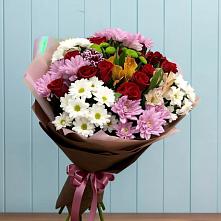 Букет цветов из:  Розы, Хризантемы и Альстромерии в Путилково