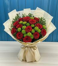 Букет цветов из:  Розы и Хризантемы в Путилково