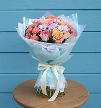 Букет цветов из:  Хризантемы и Розы в Путилково