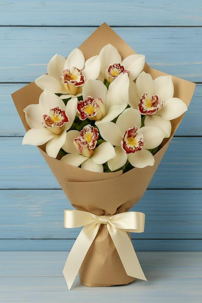 Букет цветов из: Орхидеи и Розы в Путилково