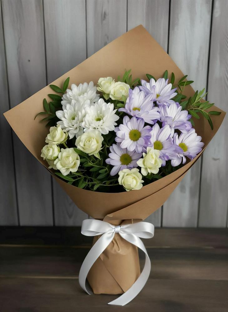 Букет цветов из: Хризантемы и Розы в Путилково
